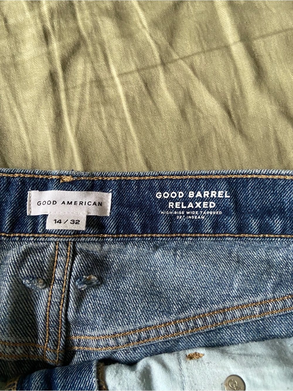 Good American Good Barrel Relaxed Blue Jeans - 14/32